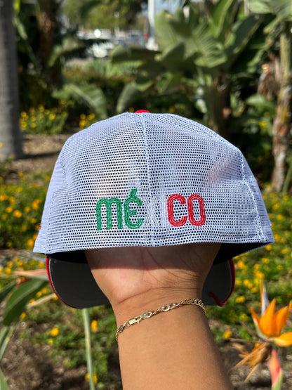 NEW ERA EXCLUSIVE 59FIFTY GREEN/RED "THE GOAT" MESHBACK W/ MEXICO FLAG SIDE PATCH