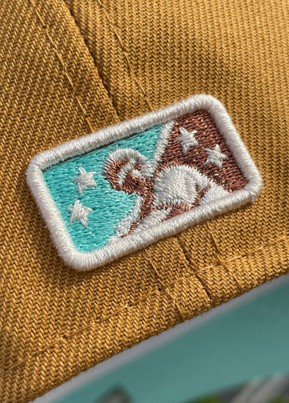NEW ERA EXCLUSIVE 59FIFTY TAN/WALNUT BUFFALO BISONS W/ HOMETOWN COLLECTION PATCH