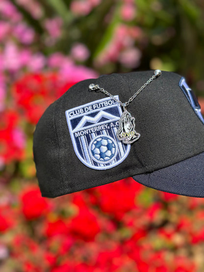 NEW ERA EXCLUSIVE 59FIFTY BLACK/NAVY "CLUB MONTERREY" W/ CLUB DE FUTBOL MONTERREY SIDE PATCH