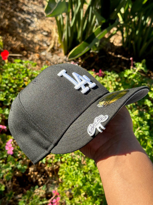 NEW ERA EXCLUSIVE 59FIFTY BLACK LOS ANGELES DODGERS