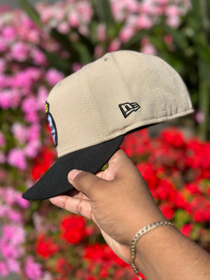 NEW ERA EXCLUSIVE 59FIFTY KHAKI/BLACK "SANTOS LAGUNA" W/ MEXICO FLAG SIDEPATCH