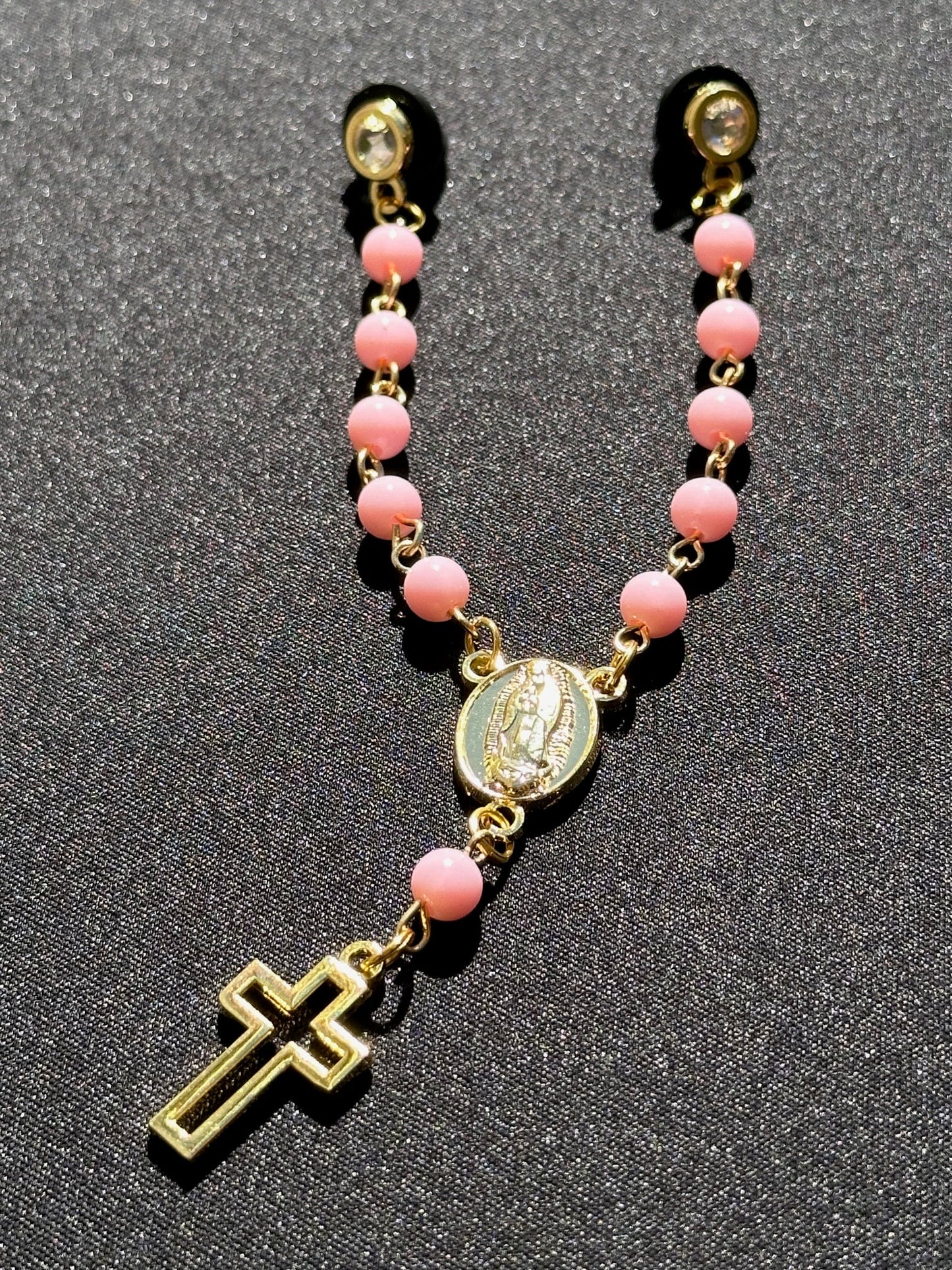 NEW' PINK EXCLUSIVE ROSARY STYLE "VIRGENCITA" CHAIN (VERY LIMITED)