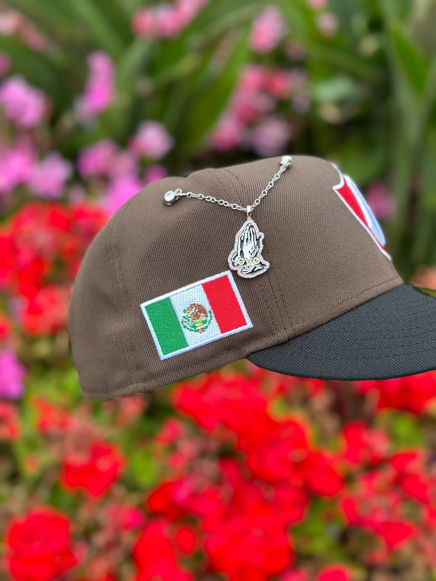 NEW ERA EXCLUSIVE 59FIFTY MOCHA/BLACK "ATLAS DE GUADALAJARA" W/ MEXICO FLAG SIDE PATCH