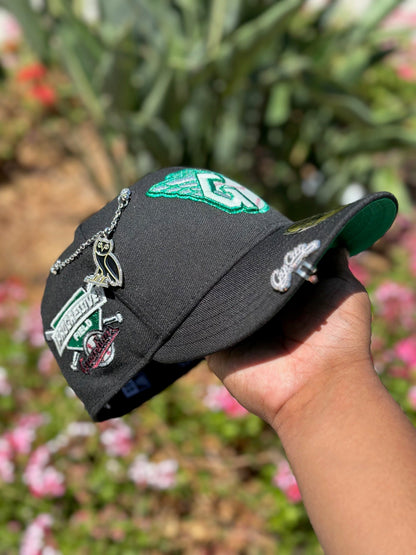 NEW ERA EXCLUSIVE 59FIFTY BLACK CLEVELAND GUARDIANS W/ "PROGRESSIVE FIELD" SIDE PATCH