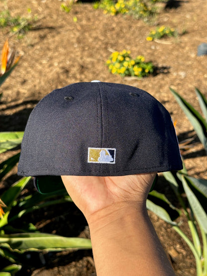 NEW ERA EXCLUSIVE 59FIFTY NAVY LOS ANGELES DODGERS SCRIPT W/ "JACKIE ROBINSON" SIDE PATCH