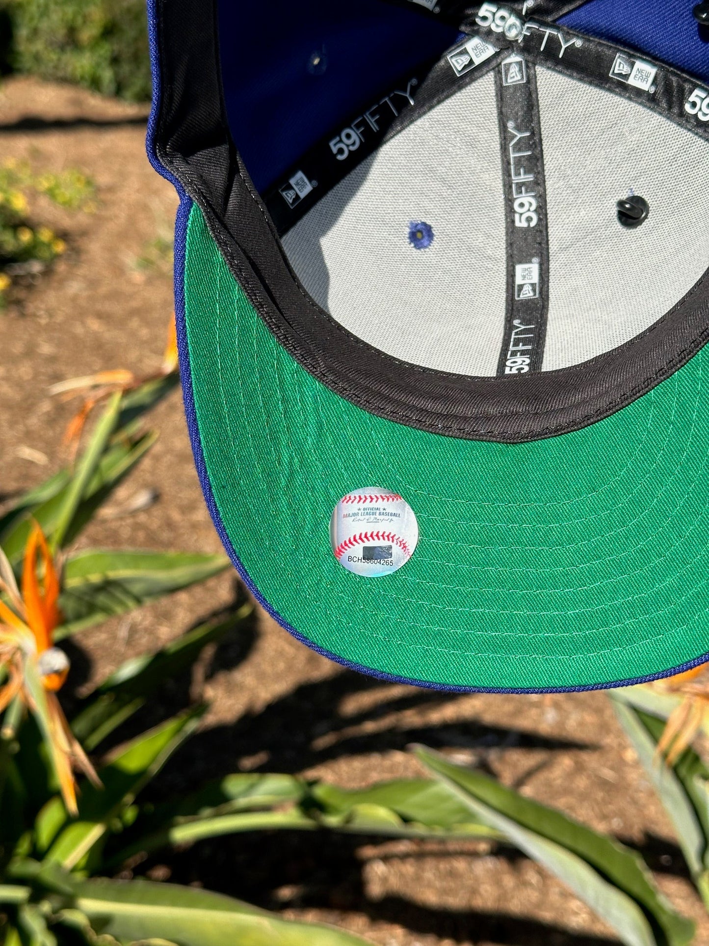NEW ERA EXCLUSIVE 59FIFTY BLUE LOS ANGELES DODGERS W/ 50TH ANNIVERSARY SIDE PATCH