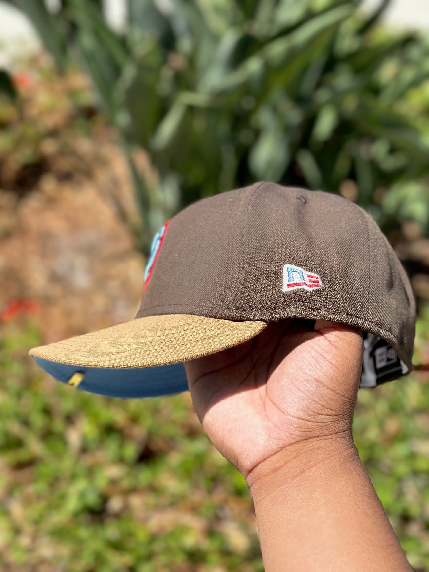 NEW ERA EXCLUSIVE 59FIFTY MOCHA/KHAKI CHICAGO CUBS W/ 1990 ALL STAR GAME PATCH