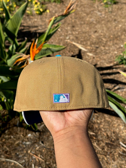 NEW ERA EXCLUSIVE 59FIFTY KHAKI/CREAM LOS ANGELES DODGERS W/ 40TH ANNIVERSARY SIDE PATCH