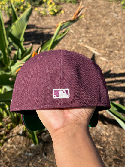 NEW ERA EXCLUSIVE 59FIFTY MAROON RED UPSIDE DOWN LOS ANGELES DODGERS