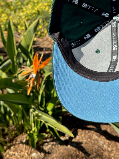 NEW ERA EXCLUSIVE 59FIFTY GREEN CORDUROY MEXICO W/ MEXICO FLAG SIDE PATCH
