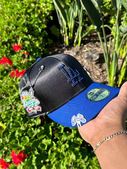 NEW ERA EXCLUSIVE 59FIFTY SATIN/BLUE LOS ANGELES DODGERS W/ 100TH ANNIVERSARY SIDEPATCH