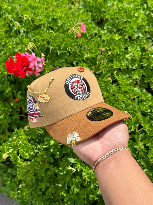 NEW ERA EXCLUSIVE 59FIFTY TAN/KHAKI DETROIT TIGERS W/ 1990 ALL STAR GAME PATCH