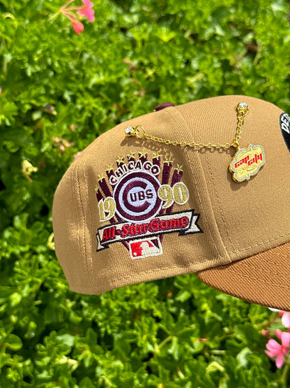 NEW ERA EXCLUSIVE 59FIFTY TAN/KHAKI DETROIT TIGERS W/ 1990 ALL STAR GAME PATCH