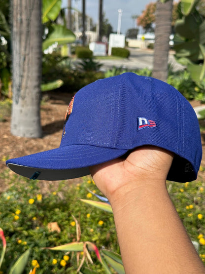 NEW ERA EXCLUSIVE 59FIFTY BLUE MEXICO "EL GALLO" W/ MEXICO FLAG SIDE PATCH