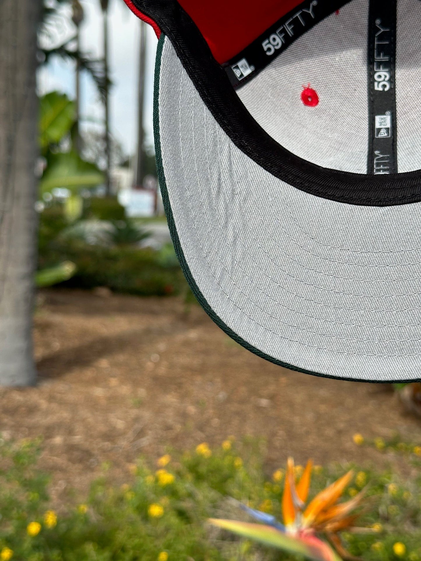 NEW ERA EXCLUSIVE 59FIFTY RED/FOREST GREEN MEXICO "EL GALLO" W/ MEXICO FLAG SIDE PATCH