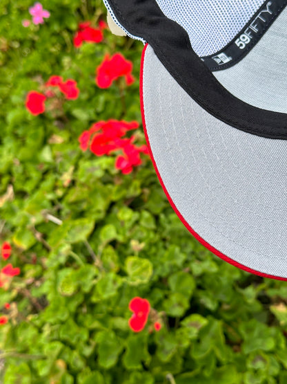 NEW ERA EXCLUSIVE 59FIFTY GREEN/RED "THE GOAT" MESHBACK W/ MEXICO FLAG SIDE PATCH