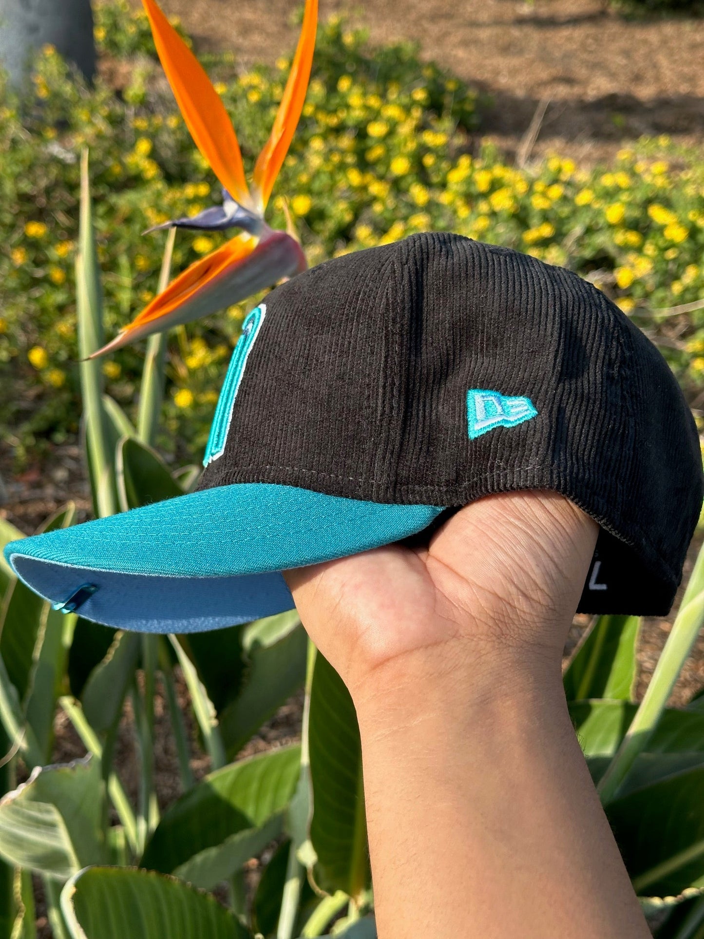 NEW ERA EXCLUSIVE 59FIFTY CORDUROY/TURQUOISE MEXICO W/ MEXICO FLAG SIDE PATCH