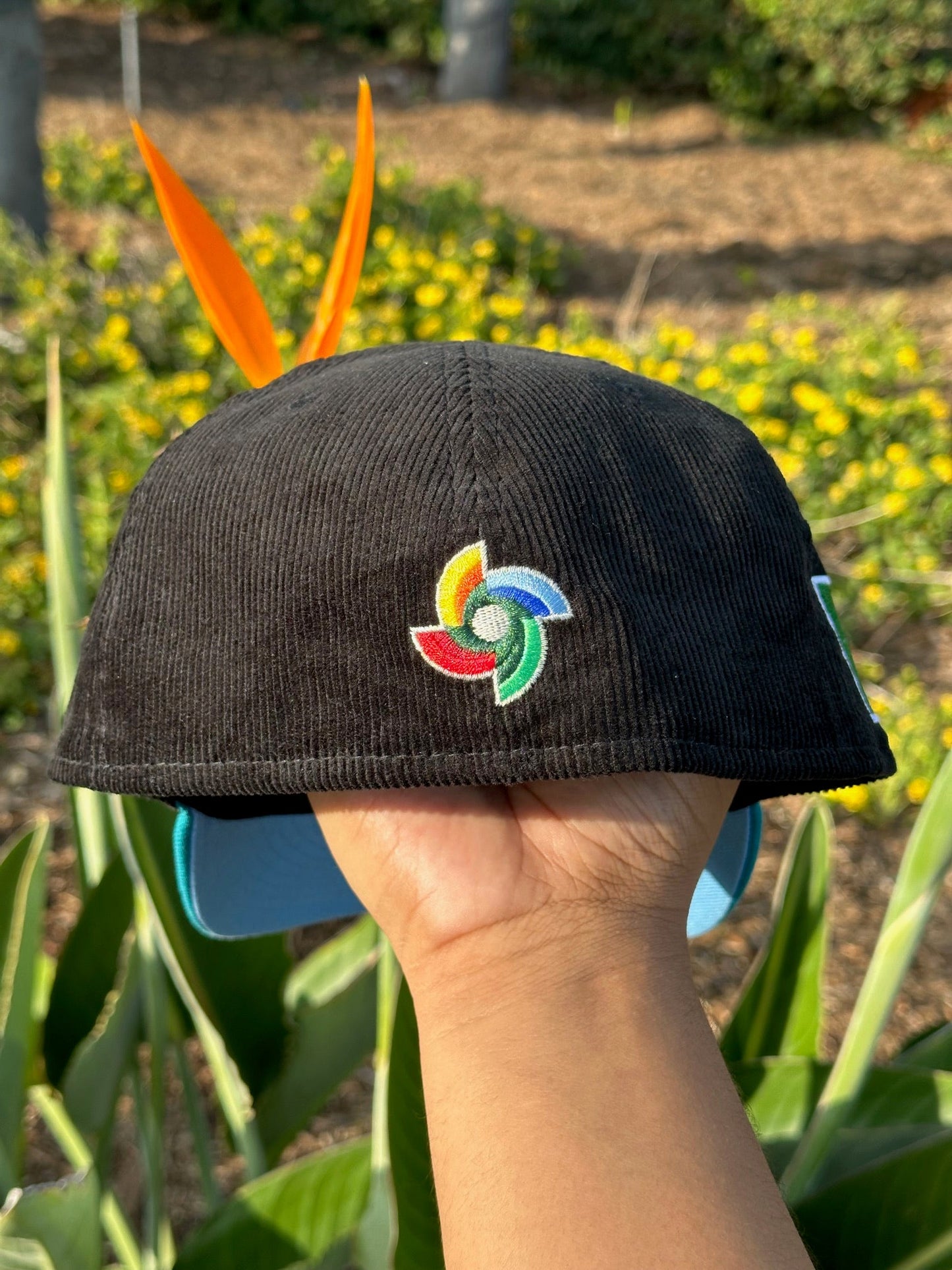 NEW ERA EXCLUSIVE 59FIFTY CORDUROY/TURQUOISE MEXICO W/ MEXICO FLAG SIDE PATCH