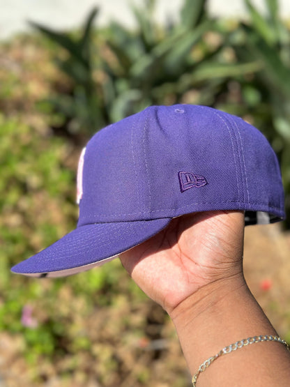 NEW ERA EXCLUSIVE 59FIFTY PURPLE NEW YORK YANKEES W/ 1999 WORLD SERIES SIDE PATCH