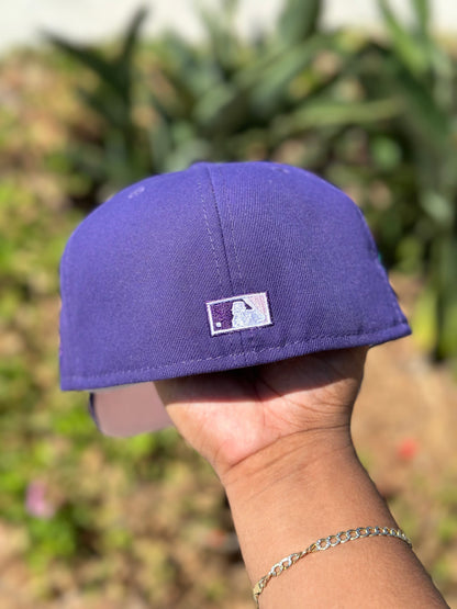 NEW ERA EXCLUSIVE 59FIFTY PURPLE NEW YORK YANKEES W/ 1999 WORLD SERIES SIDE PATCH