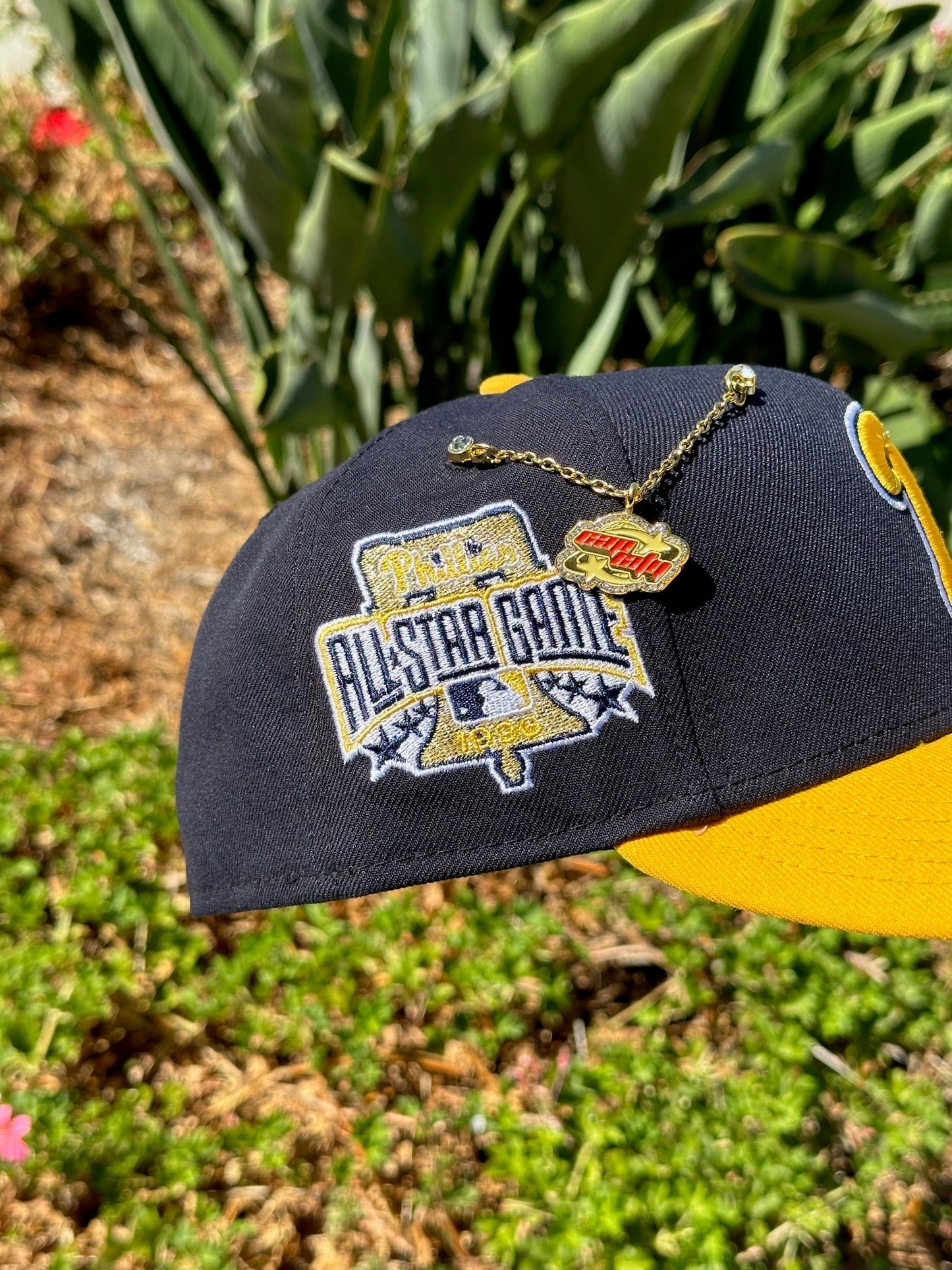 NEW ERA EXCLUSIVE 59FIFTY NAVY/YELLOW PHILADELPHIA PHILLIES W/ 1996 ALL STAR GAME PATCH