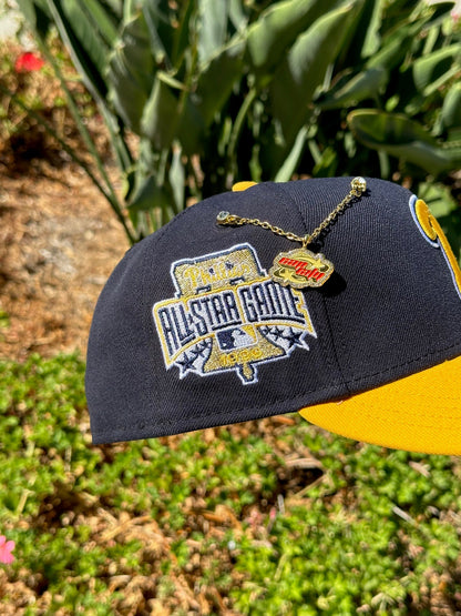 NEW ERA EXCLUSIVE 59FIFTY NAVY/YELLOW PHILADELPHIA PHILLIES W/ 1996 ALL STAR GAME PATCH