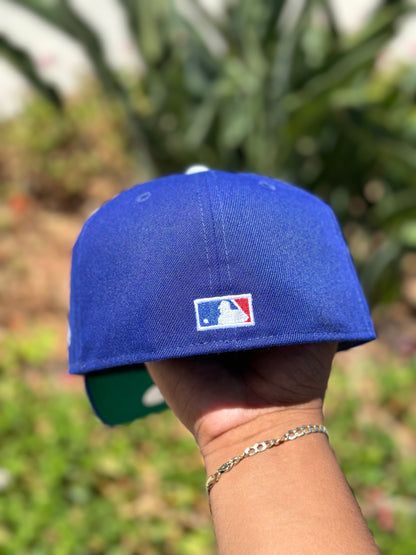 NEW ERA 59FIFTY BLUE LOS ANGELES DODGERS W/ 50TH ANNIVERSARY SIDE PATCH
