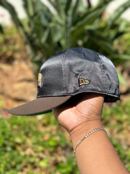 NEW ERA EXCLUSIVE 59FIFTY SATIN/BROWN MEXICO "EL CABALLO" W/ MEXICO FLAG SIDE PATCH