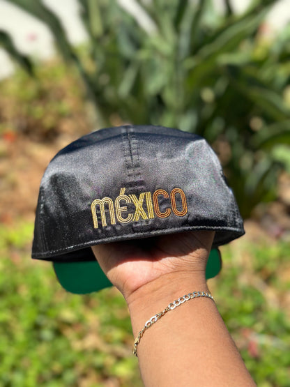 NEW ERA EXCLUSIVE 59FIFTY SATIN/BROWN MEXICO "EL CABALLO" W/ MEXICO FLAG SIDE PATCH