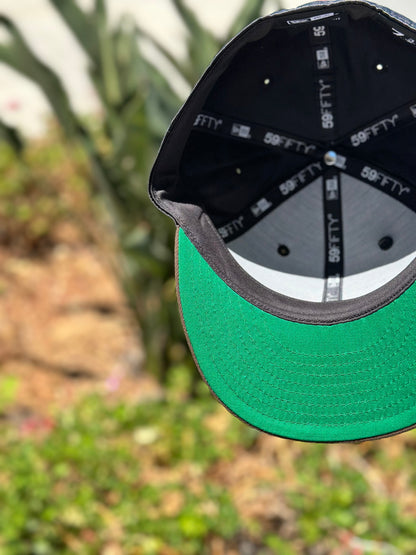NEW ERA EXCLUSIVE 59FIFTY SATIN/BROWN MEXICO "EL CABALLO" W/ MEXICO FLAG SIDE PATCH
