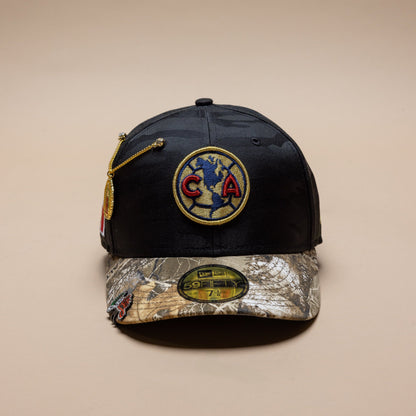 NEW ERA EXCLUSIVE 59FIFTY BLACK CAMO/REALTREE "CLUB AMERICA" W/ MEXICO FLAG SIDE PATCH