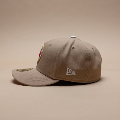 NEW ERA EXCLUSIVE 59FIFTY LIGHT KAHKI "CLUB AMERICA" W/ MEXICO FLAG SIDE PATCH