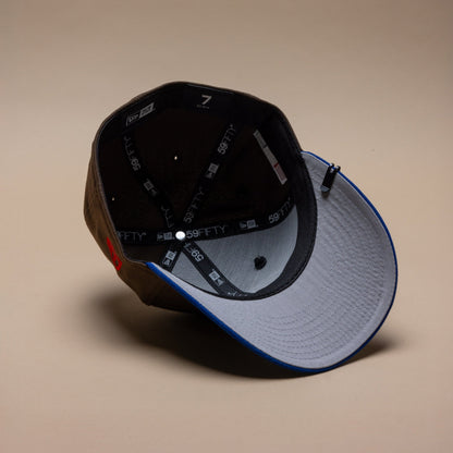 NEW ERA EXCLUSIVE 59FIFTY MOCHA/BLUE "CLUB CRUZ AZUL" W/ MEXICO FLAG SIDE PATCH