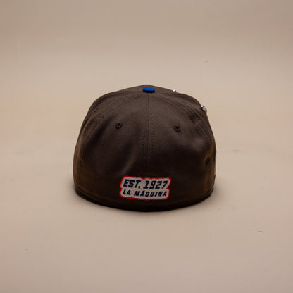 NEW ERA EXCLUSIVE 59FIFTY MOCHA/BLUE "CLUB CRUZ AZUL" W/ MEXICO FLAG SIDE PATCH