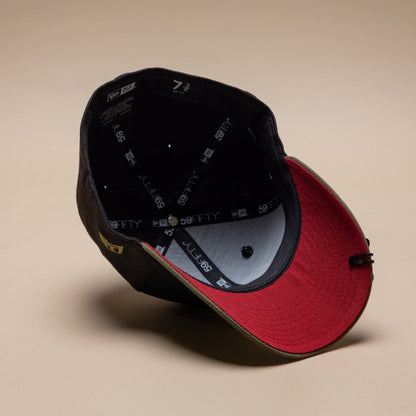 NEW ERA EXCLUSIVE 59FIFTY BLACK/OLIVE "CLUB AMERICA" W/ MEXICO FLAG SIDE PATCH