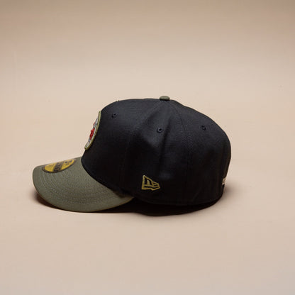 NEW ERA EXCLUSIVE 59FIFTY BLACK/OLIVE "CLUB AMERICA" W/ MEXICO FLAG SIDE PATCH