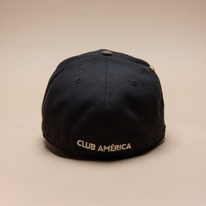 NEW ERA EXCLUSIVE 59FIFTY BLACK/OLIVE "CLUB AMERICA" W/ MEXICO FLAG SIDE PATCH