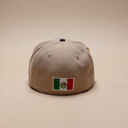 NEW ERA EXCLUSIVE 59FIFTY CAMEL BROWN/NAVY "CHIVAS DE GUADALAJARA" W/ THE GOAT SIDE PATCH