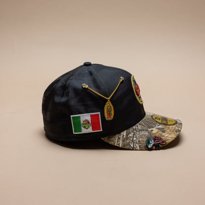 NEW ERA EXCLUSIVE 59FIFTY BLACK CAMO/REALTREE "CLUB AMERICA" W/ MEXICO FLAG SIDE PATCH