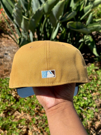 NEW ERA EXCLUSIVE 59FIFTY TAN/WALNUT OAKLAND ATHLETICS W/ 40TH ANNIVERSARY SIDE PATCH