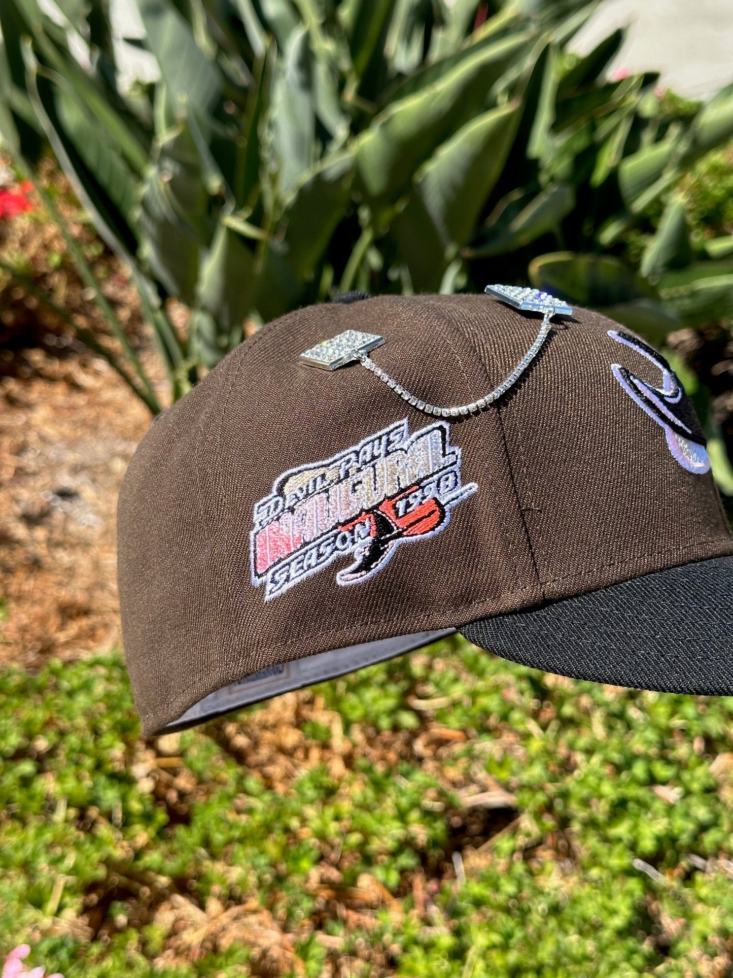 NEW ERA EXCLUSIVE 59FIFTY MOCHA/BLACK TAMPA BAY RAYS W/ 1998 INAUGURAL  SEASON SIDE PATCH