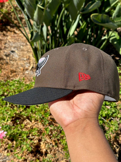 NEW ERA EXCLUSIVE 59FIFTY MOCHA/BLACK TAMPA BAY RAYS W/ 1998 INAUGURAL  SEASON SIDE PATCH