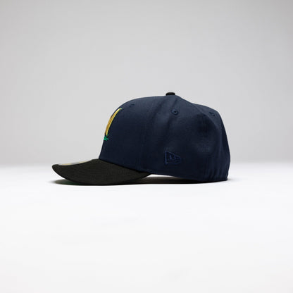 NEW ERA EXCLUSIVE 59FIFTY NAVY/BLACK MILWAUKEE BREWERS W/ ALL STAR GAME SIDE PATCH