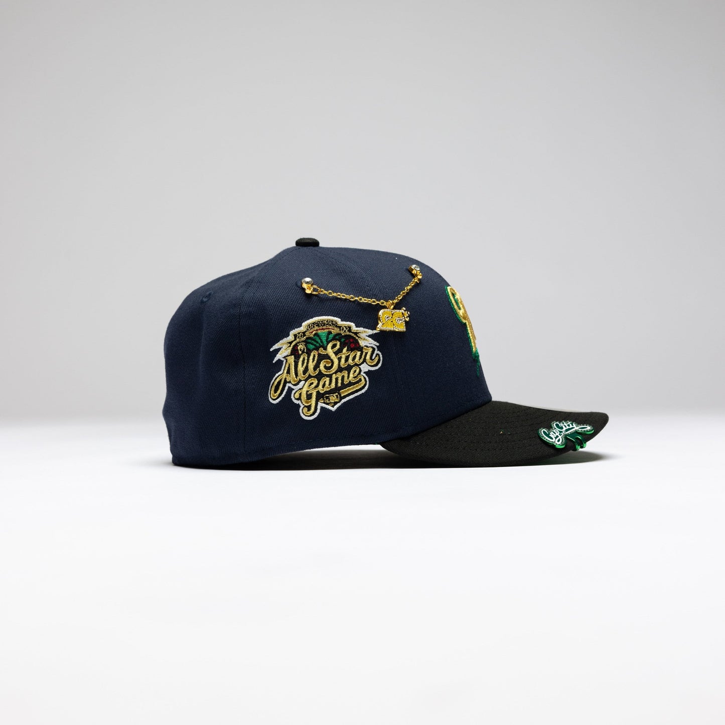 NEW ERA EXCLUSIVE 59FIFTY NAVY/BLACK MILWAUKEE BREWERS W/ ALL STAR GAME SIDE PATCH
