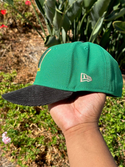 NEW ERA EXCLUSIVE 59FIFTY GREEN/CORDUROY MILWAUKEE BREWERS W/ SILVER ANNIVERSARY  SIDE PATCH