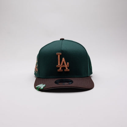 NEW ERA EXCLUSIVE 9FIFTY A-FRAME EMERALD GREEN/ BROWN LOS ANGELES DODGERS W/ DODGER STADIUM SIDE PATCH