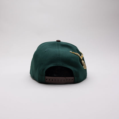 NEW ERA EXCLUSIVE 9FIFTY A-FRAME EMERALD GREEN/ BROWN LOS ANGELES DODGERS W/ DODGER STADIUM SIDE PATCH
