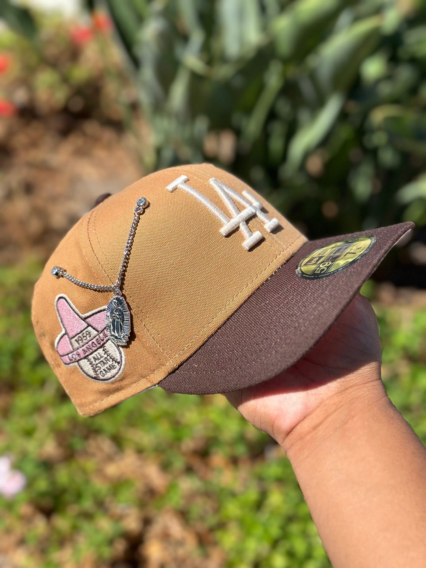 NEW ERA 59FIFTY TAN/WALNUT LOS ANGELES DODGERS W/ 1959 ALL STAR GAME SIDE PATCH