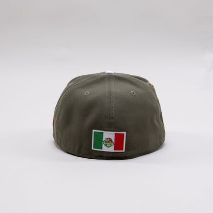 NEW ERA EXCLUSIVE 59FIFTY OLIVE GREEN "CHIVAS DE GUADALAJARA" W/ 115 ANNIVERSARY SIDE PATCH