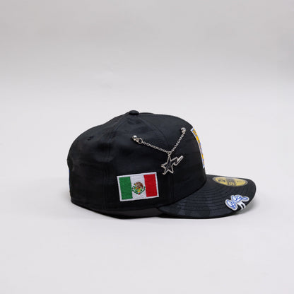 NEW ERA EXCLUSIVE 59FIFTY BLACK CAMO "CLUB TIGRES UANL" W/ MEXICO FLAG SIDE PATCH